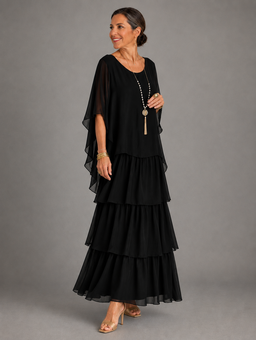 Cambria | Layered Ruffle Maxi Dress
