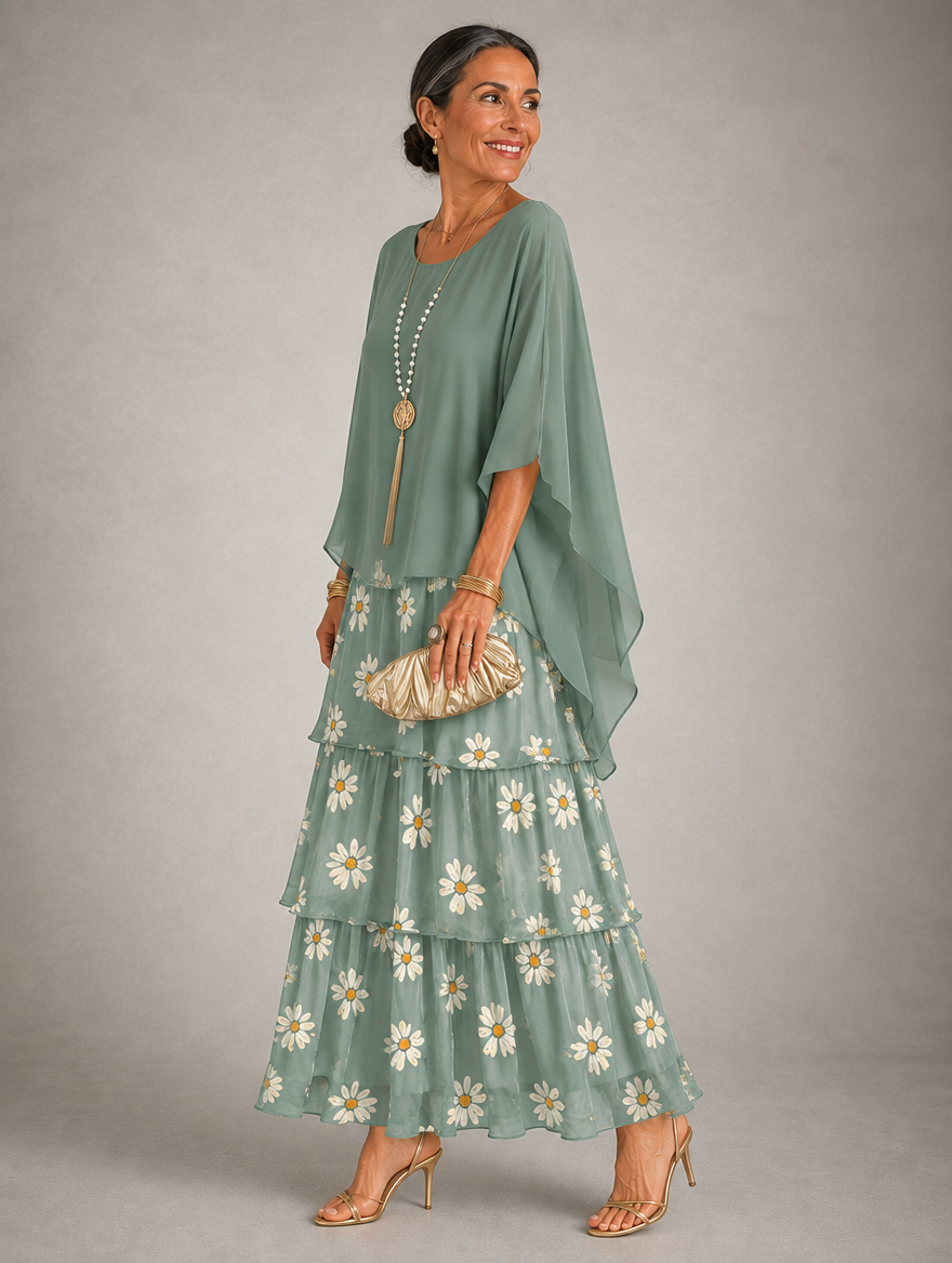 Cambria | Layered Ruffle Maxi Dress