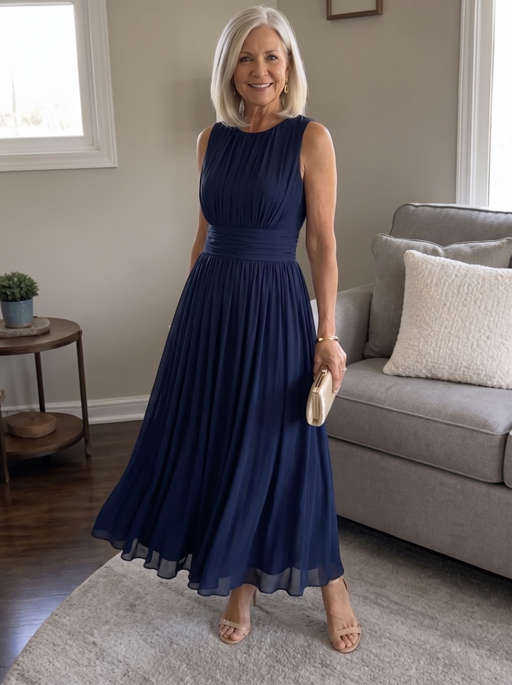 Bralow | Roxanne Ruched Waist Sleeveless Maxi Dress