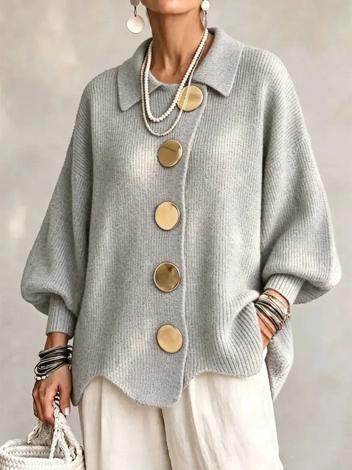 Karina Oversized Collared Button Cardigan