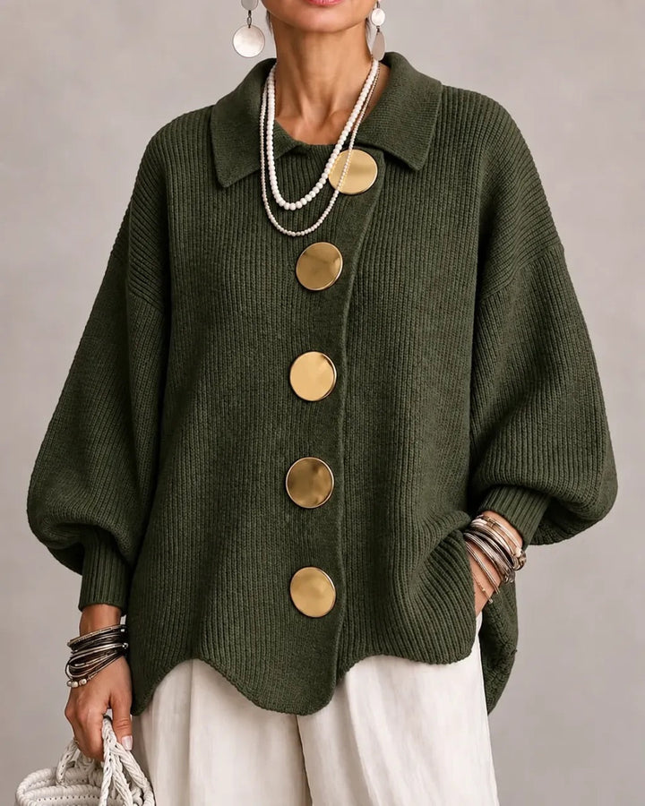 Karina Oversized Collared Button Cardigan