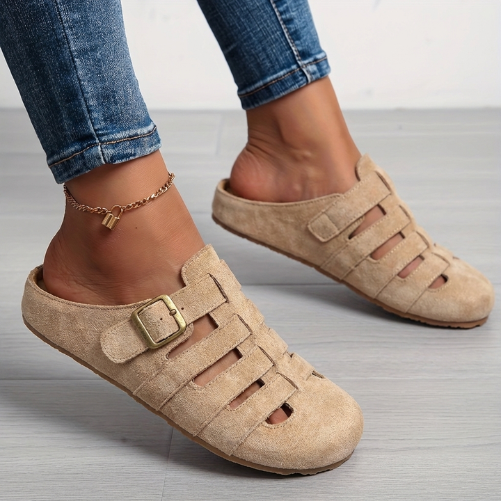 Clara Comfortable Buckle Mule Sandals