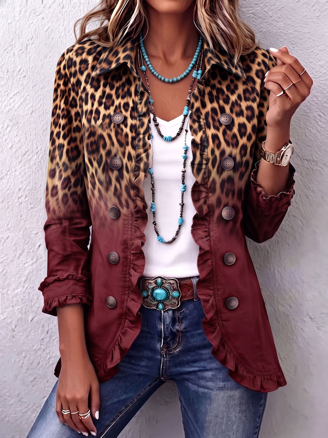 Herminia | Leopard Print Blazer Jacket