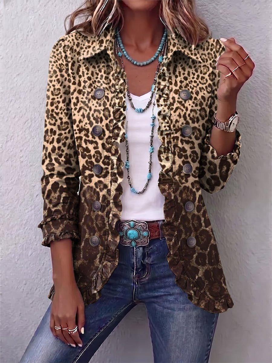 Belén | Leopard Print Ruffle Jacket