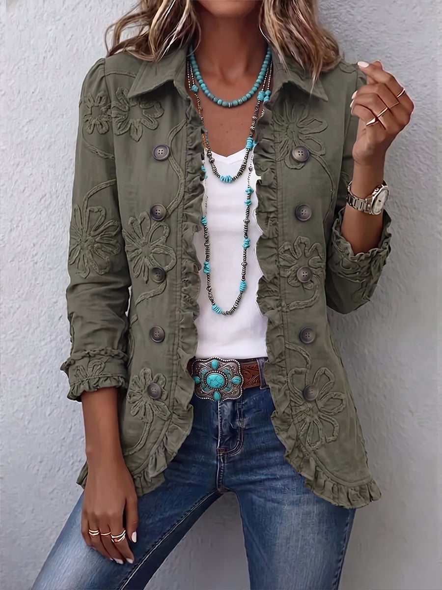Faustine Bohemian Floral Embroidered Jacket