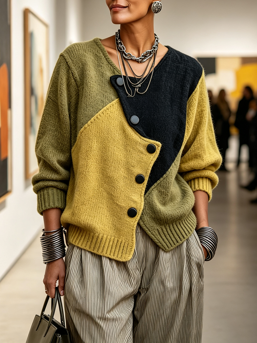 Helena™ Color-Block Knit Sweater
