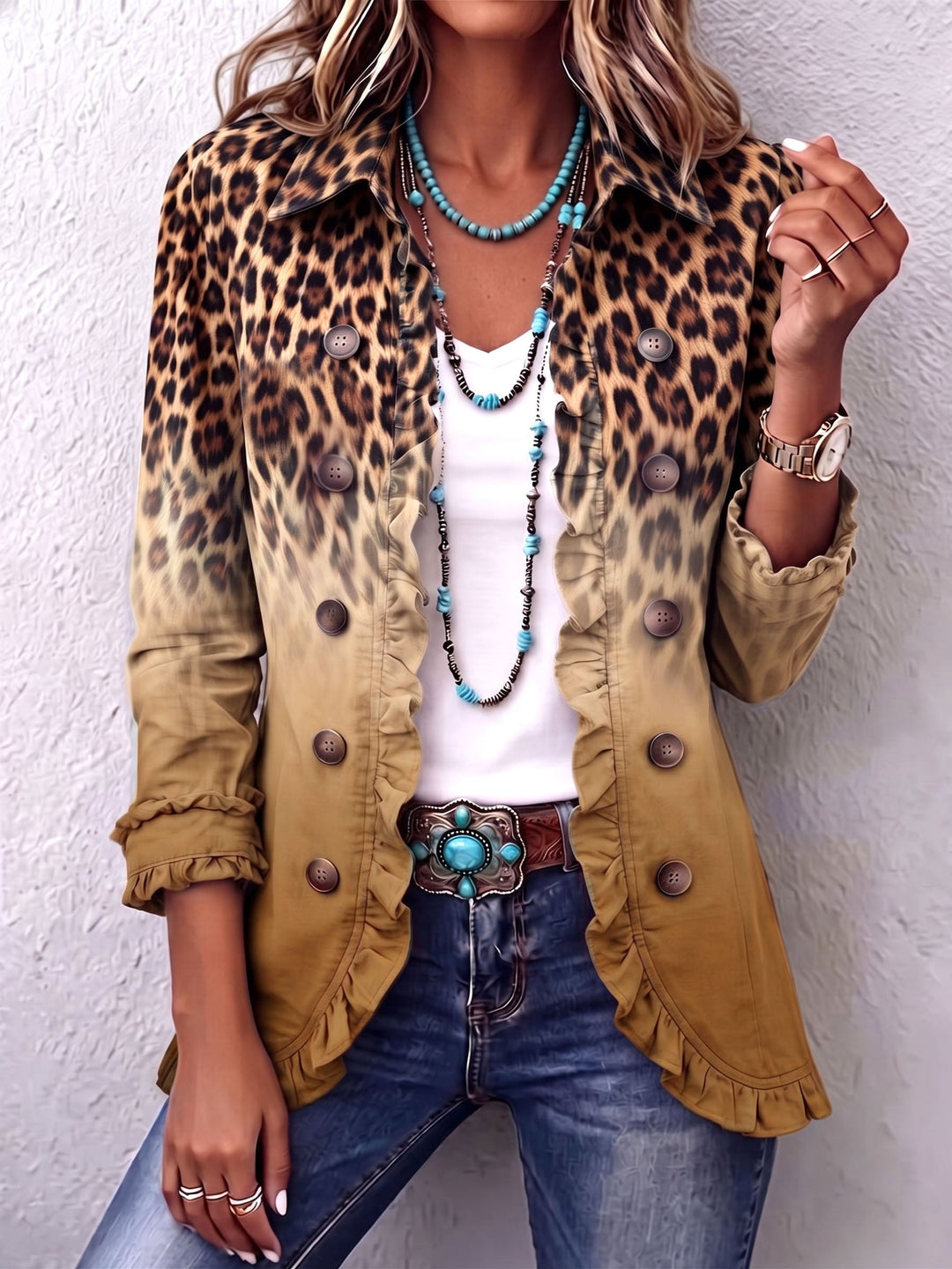 Herminia | Leopard Print Blazer Jacket