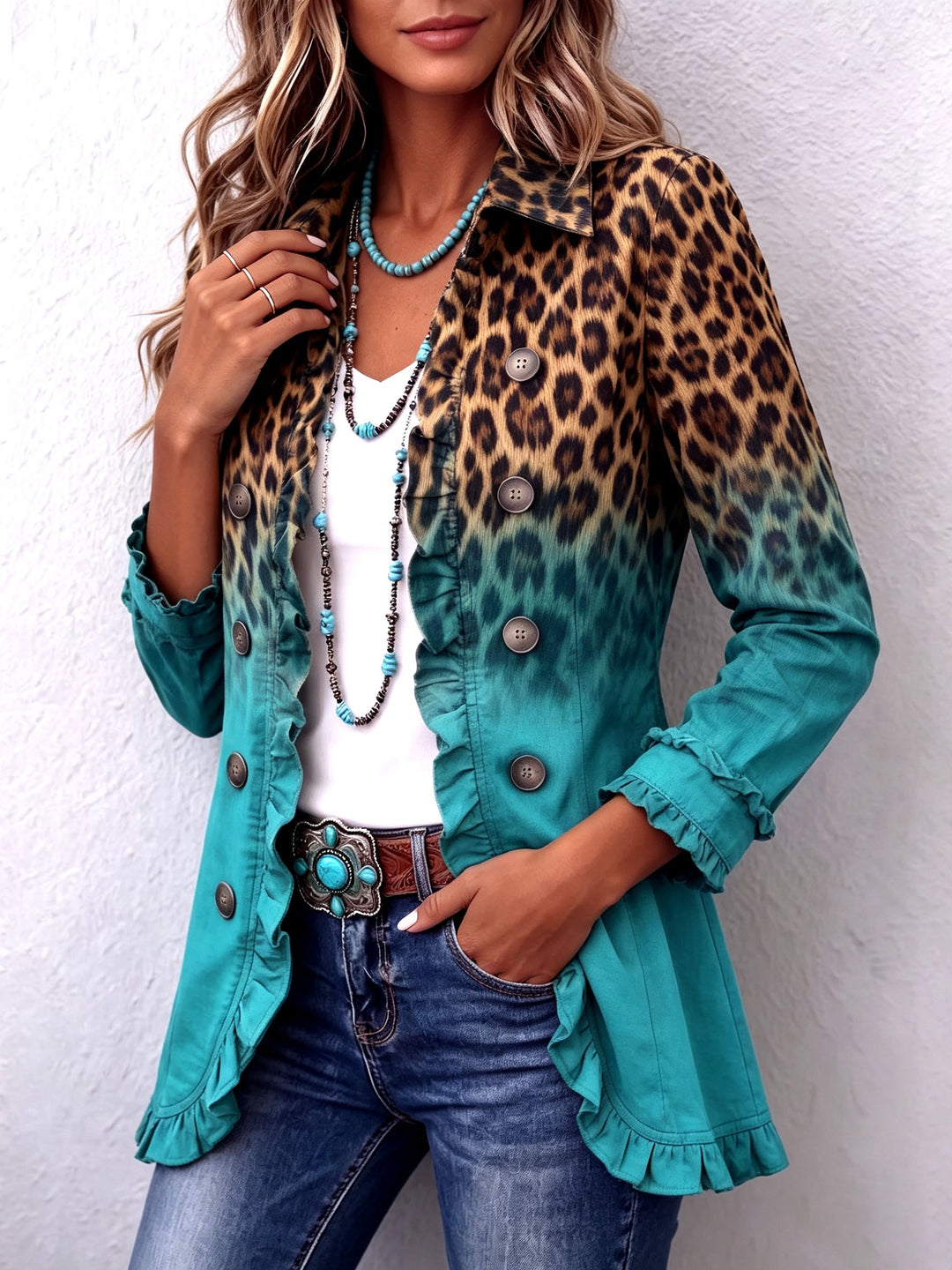 Herminia | Leopard Print Blazer Jacket