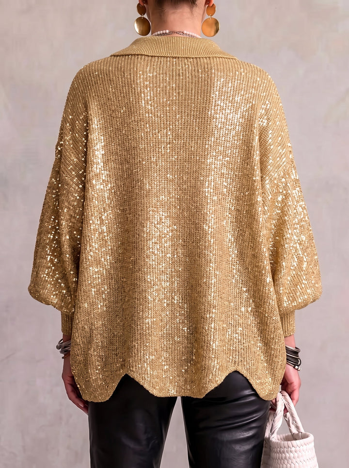 Karina Oversized Collared Button Cardigan