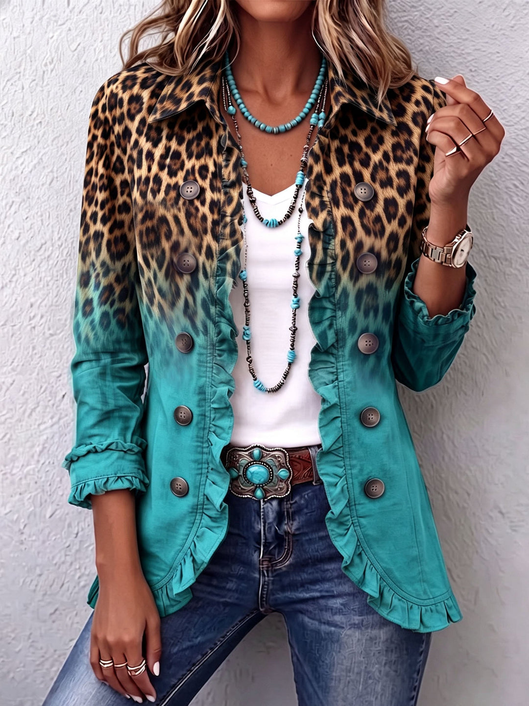 Herminia | Leopard Print Blazer Jacket