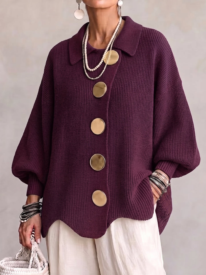 Karina Oversized Collared Button Cardigan