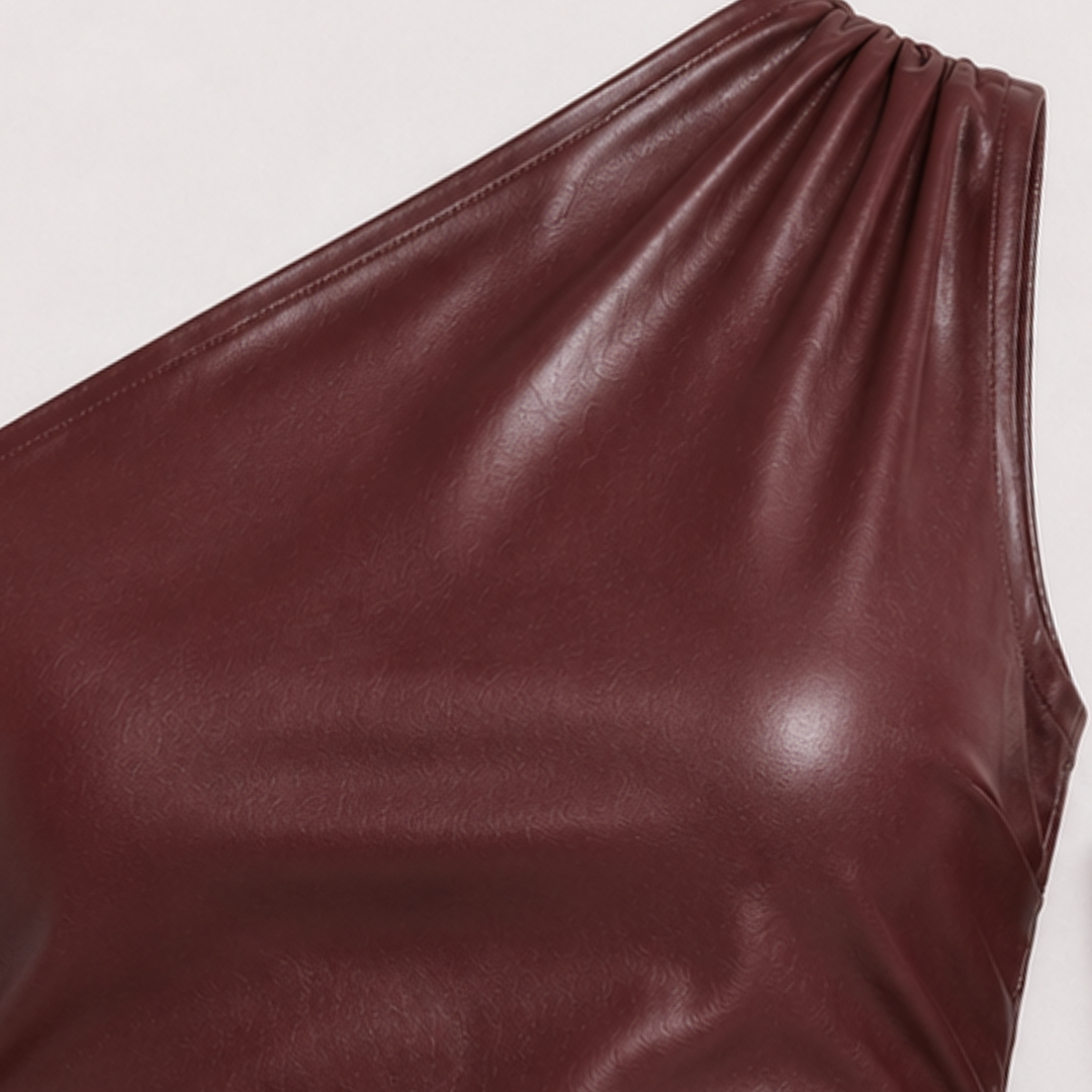 Asymmetric One-Shoulder Ruched Top