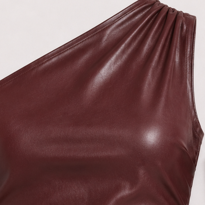 Asymmetric One-Shoulder Ruched Top